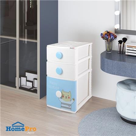 ตู้ลิ้นชัก 3 ชั้น STACKO B42 TINY 42X47X72 ซม. สีขาว/ฟ้า_3