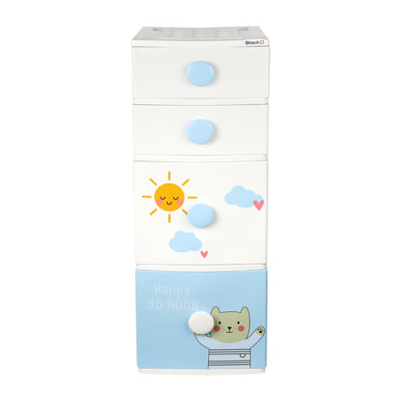 ตู้ลิ้นชัก 4 ชั้น STACKO B42 TINY 42X47X112 ซม. สีขาว/ฟ้า_2