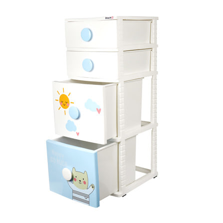 ตู้ลิ้นชัก 4 ชั้น STACKO B42 TINY 42X47X112 ซม. สีขาว/ฟ้า_3