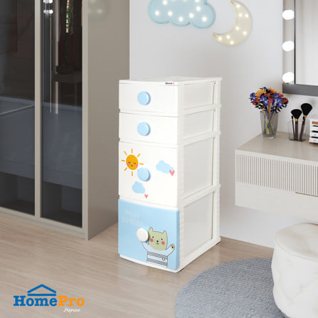 ตู้ลิ้นชัก 4 ชั้น STACKO B42 TINY 42X47X112 ซม. สีขาว/ฟ้า_5