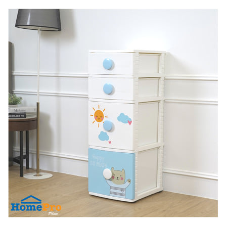 ตู้ลิ้นชัก 4 ชั้น STACKO B42 TINY 42X47X112 ซม. สีขาว/ฟ้า_6