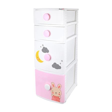 ตู้ลิ้นชัก 4 ชั้น STACKO B42 TINY 42X47X112 ซม. สีชมพู/ขาว_1