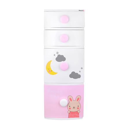 ตู้ลิ้นชัก 4 ชั้น STACKO B42 TINY 42X47X112 ซม. สีชมพู/ขาว_2