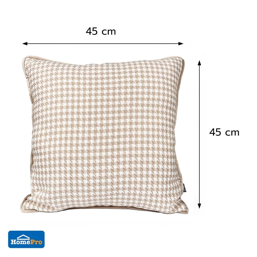 หมอนอิง HOME LIVING STYLE HOUNDSTOOTH 18X18 นิ้ว สีครีม