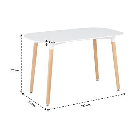 โต๊ะทานข้าว SB FURNITURE LASTA A120 สีขาว_3