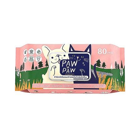 ผ้าเช็ดทำความสะอาดสัตว์เลี้ยง PAWXPAW 80 แผ่น_0
