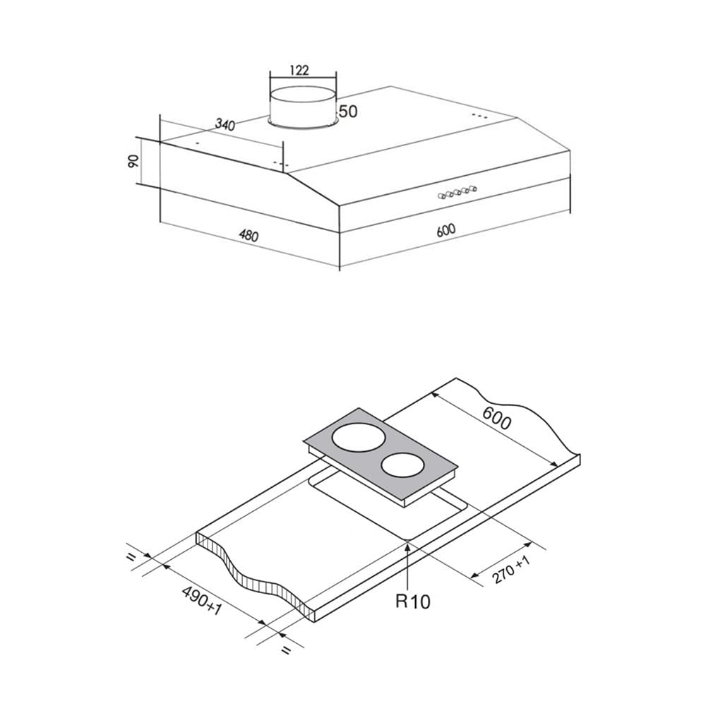 เตาฝัง+เครื่องดูดควัน ELECTROLUX EHC325BA+ECF6214X