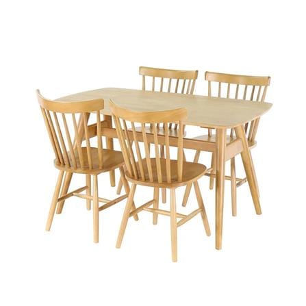 ชุดโต๊ะทานข้าว 4 ที่นั่ง SB FURNITURE YALENE สีไม้ธรรมชาติ_0