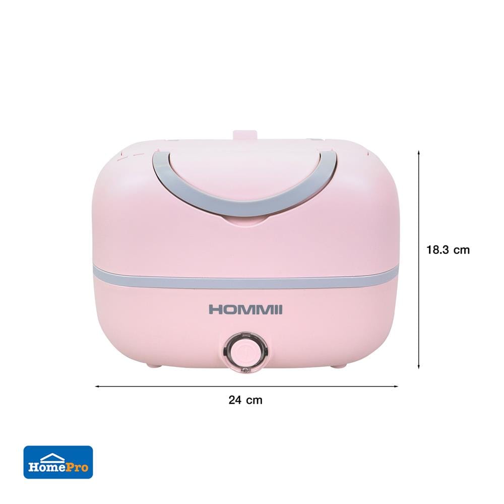 ปิ่นโตไฟฟ้า HOMMII TFH-01-PINK 1.2 ลิตร สีชมพู