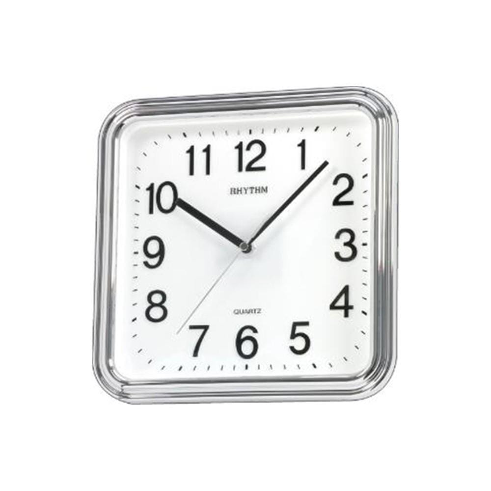 นาฬิกาแขวน RHYTHM CMG466NR19 9.5 นิ้ว สีเงิน