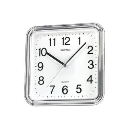 นาฬิกาแขวน RHYTHM CMG466NR19 9.5 นิ้ว สีเงิน