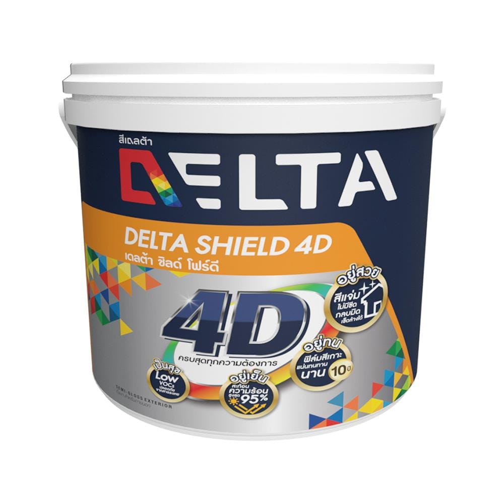 สีน้ำทาภายนอก DELTA SHIELD 4D BASE B กึ่งเงา 2.5 แกลลอน