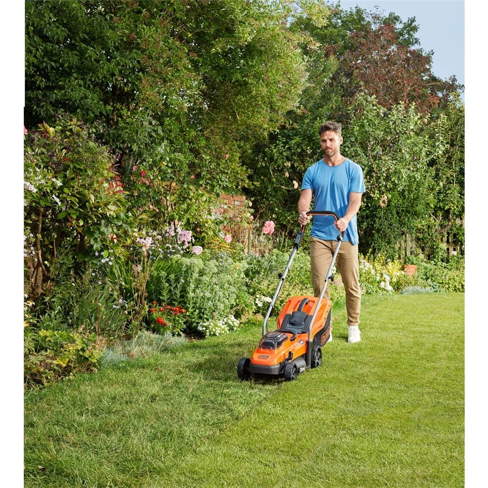 รถตัดหญ้าไร้สาย (พร้อมแบตเตอรี่) BLACK&DECKER BCMW33184L2-QW