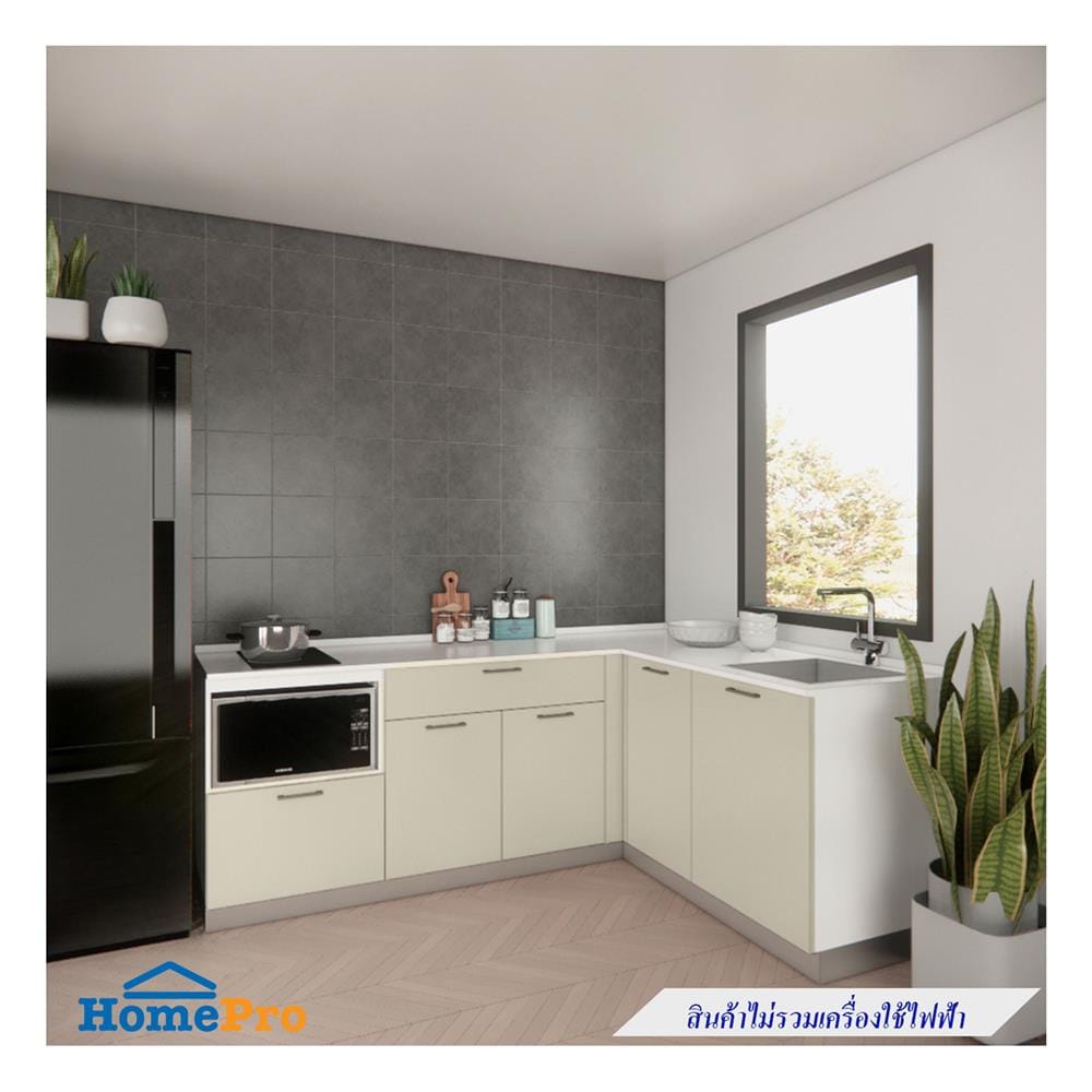 ครัวไม้สำเร็จ STARMARK CONTE BASE L220R ท็อปขาว