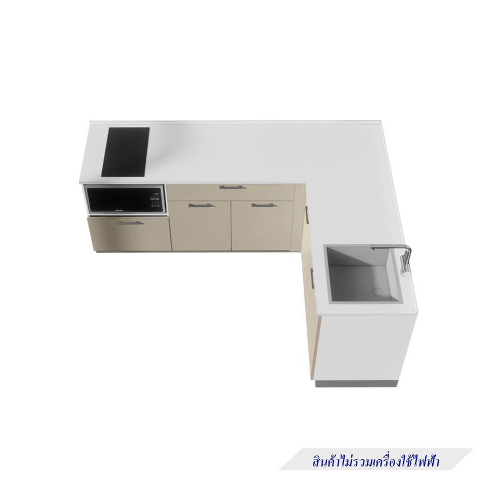 ครัวไม้สำเร็จ STARMARK CONTE BASE L220R ท็อปขาว
