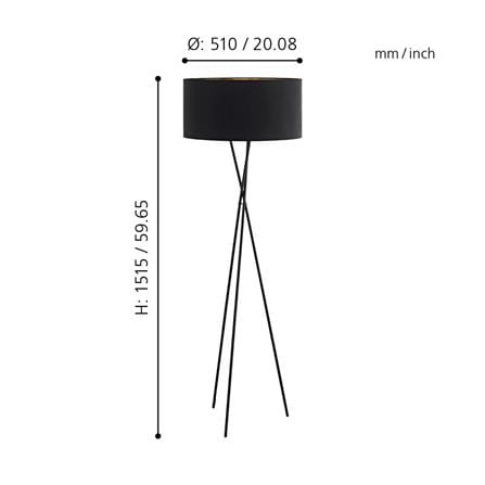 ไฟตั้งพื้น EGLO FONDACHELLI 95541 สีดำ/ทองแดง 1 หัว_2
