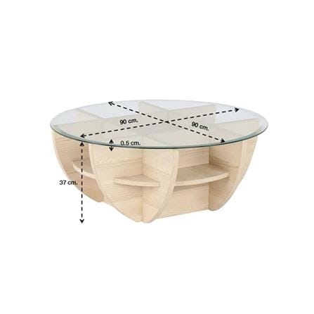 โต๊ะกลาง SB FURNITURE WAFFLE 90 ซม. สีโอ๊คอ่อน_4