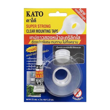 เทปกาวอะคริลิก 2 หน้า KATO ชนิดใส 21 มม. x 1 ม._0