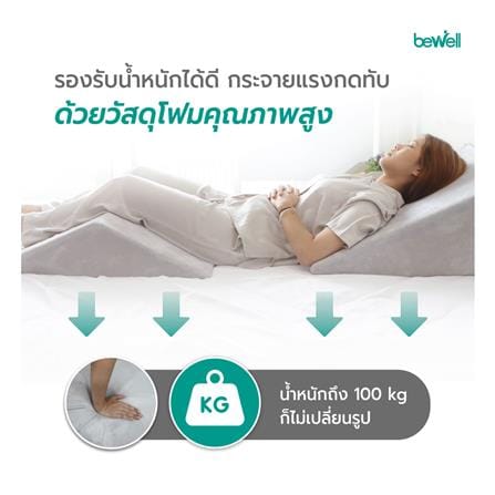 หมอนสุขภาพ โฟม BEWELL MULTIPOSTURE WEDGE 60x64x25 ซม. สีเทา_3