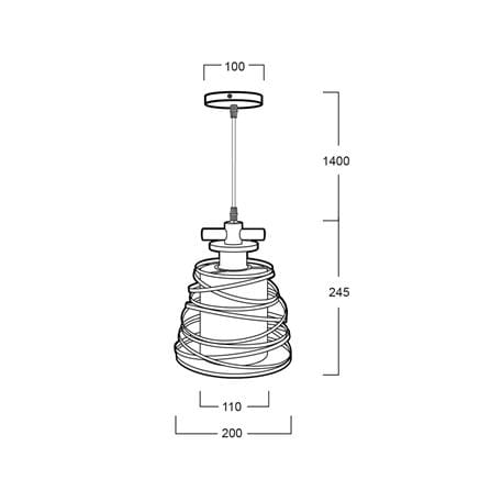 ไฟช่อ LUMAX MDL 01-02928 สีดำ/ชา/น้ำตาล 1 หัว_4