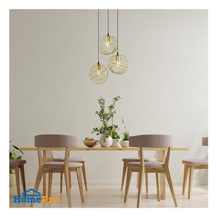 ไฟช่อ LUMAX 01-02935 สีน้ำตาล/ทอง 3 หัว_2