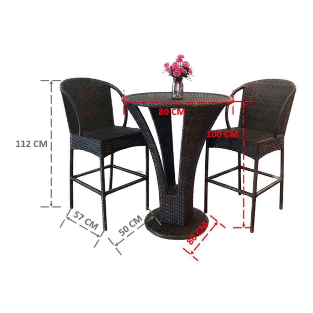 ชุดบาร์หวายเทียม IVY BS010 ROUTE BAR SET สีน้ำตาลเข้ม