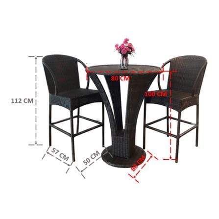 ชุดบาร์หวายเทียม IVY BS010 ROUTE BAR SET สีน้ำตาลเข้ม_6