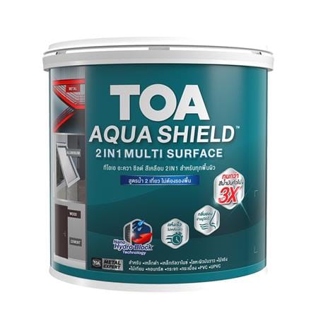 สีเคลือบเงา TOA AQUA SHIELD 2 IN 1 AQ463 สี CORAL RED กึ่งเงา 3.5 ลิตร_0