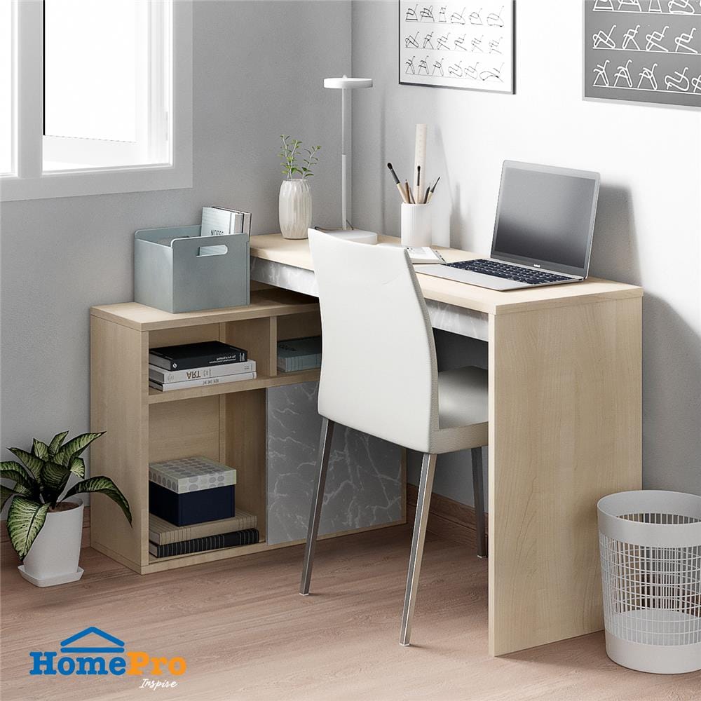 โต๊ะทำงาน ME LIVING 120 ซม. สี SOLID OAK/MARBLE GREY