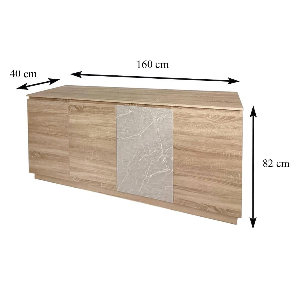 ตู้วางทีวี ME LIVING 160 ซม. สี SOLID OAK/MARBLE GREY