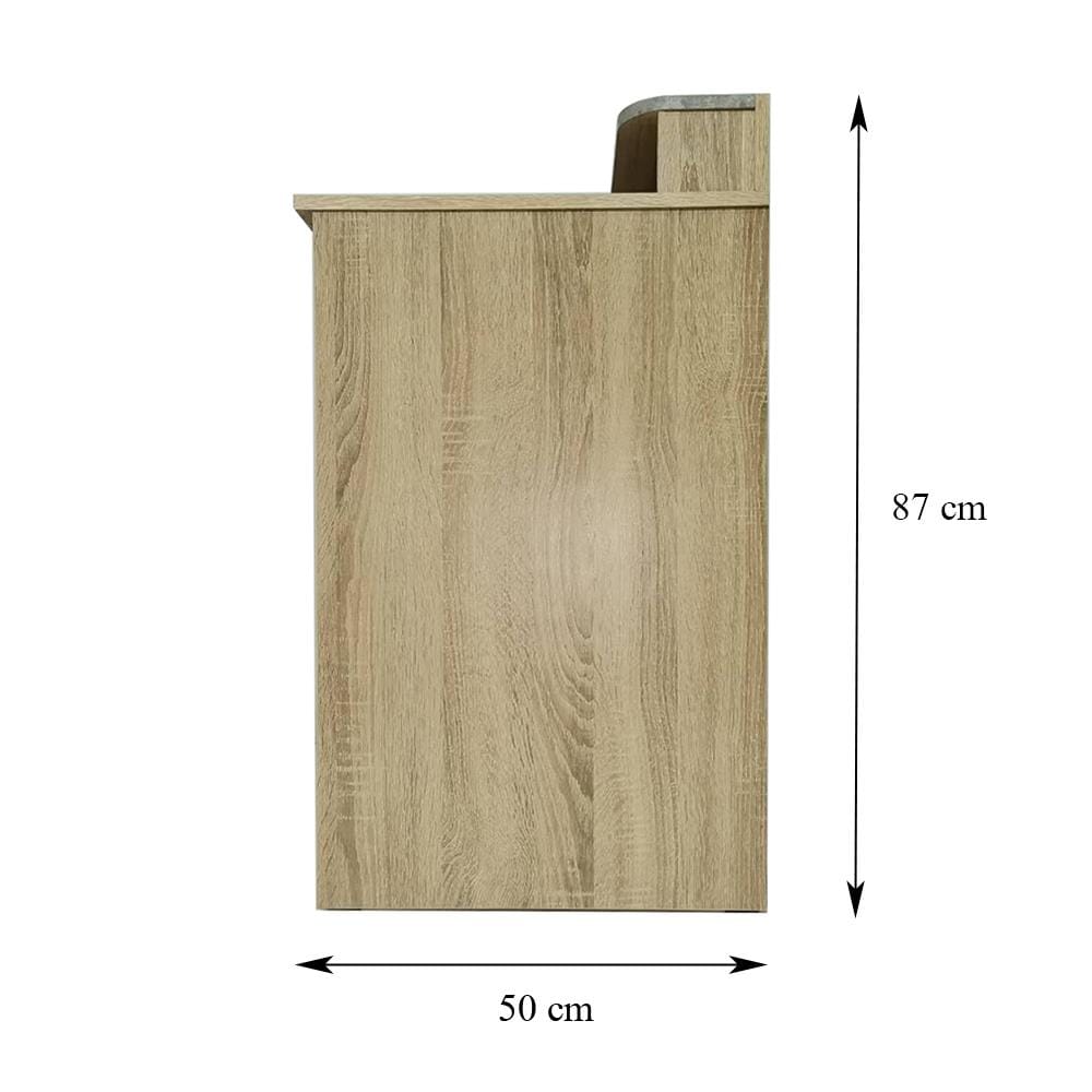 โต๊ะทำงาน ME LIVING 90 ซม. สี SOLID OAK/MARBLE GREY