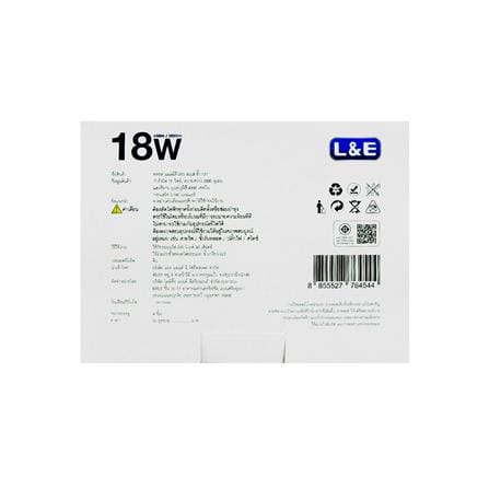 หลอด LED L&E A60 BULB 18 วัตต์ COOL WHITE E27 แพ็ก 4 ชิ้น_2