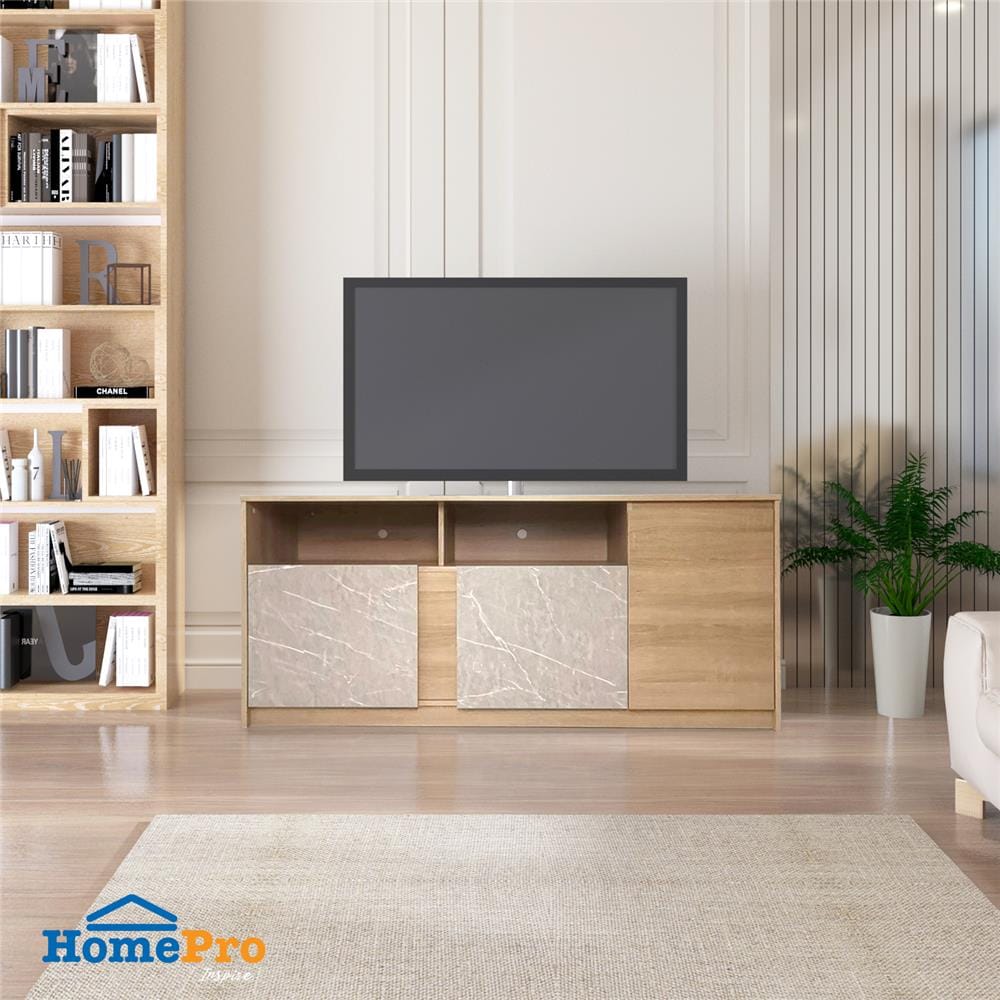 ตู้วางทีวี ME LIVING 150 ซม. สี SOLID OAK/MARBLE GREY