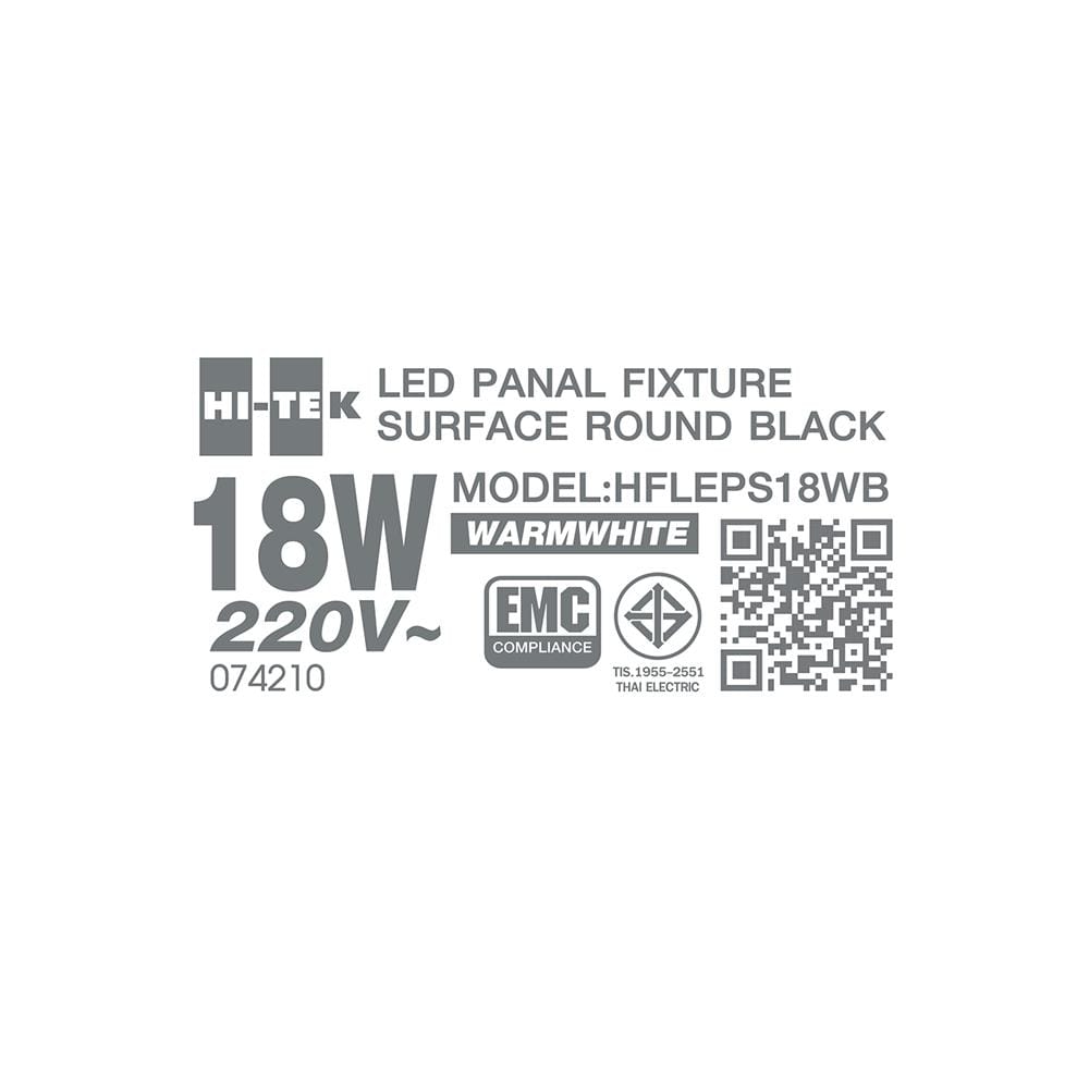 ดาวน์ไลท์ LED HI-TEK HFLEPS18WB 7.5 นิ้ว 18 วัตต์ WARM WHITE สีดำ