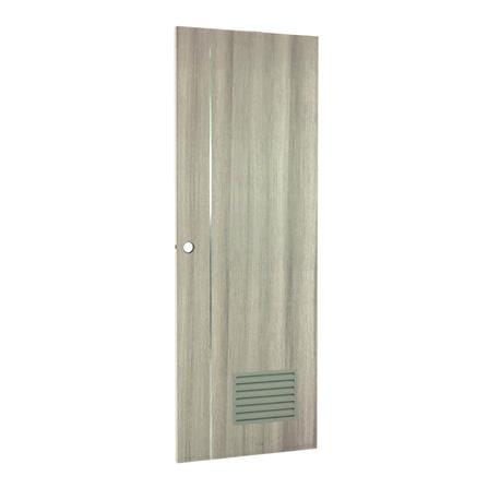ประตูห้องน้ำ UPVC AZLE BN-01 เกล็ดล่าง 70X200 ซม. สีครีม ลายไม้ เจาะลูกบิด_1