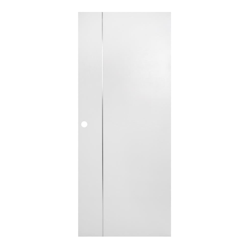 ประตูภายนอก UPVC เจาะลูกบิด AZLE LT-09 80X200 ซม. สีขาว