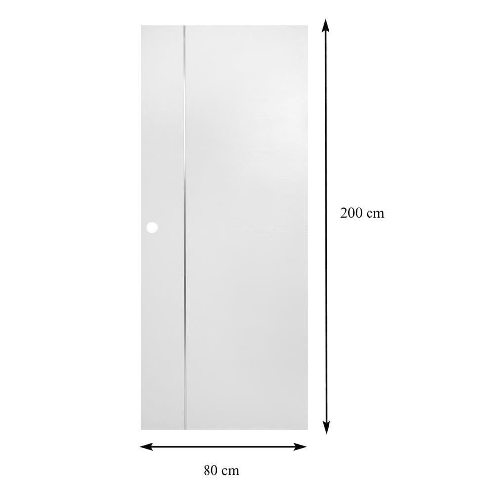 ประตูภายนอก UPVC เจาะลูกบิด AZLE LT-09 80X200 ซม. สีขาว