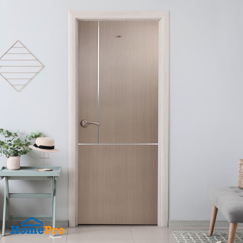 ประตูภายใน UPVC เจาะลูกบิด AZLE LT-11 80x200 ซม. สี STONE GREY