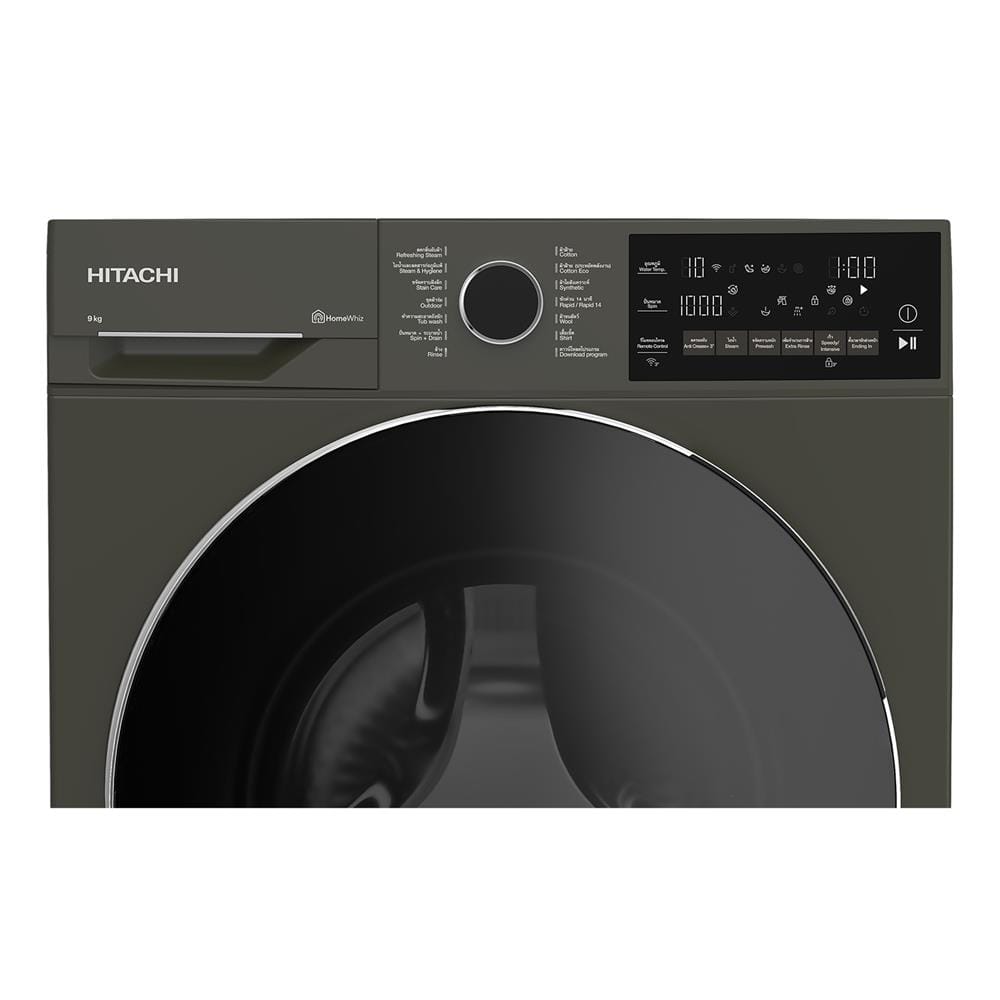 เครื่องซักผ้าฝาหน้า HITACHI BD90XFVEM 9 กก. 1400RPM อินเวอร์เตอร์ สีดำ