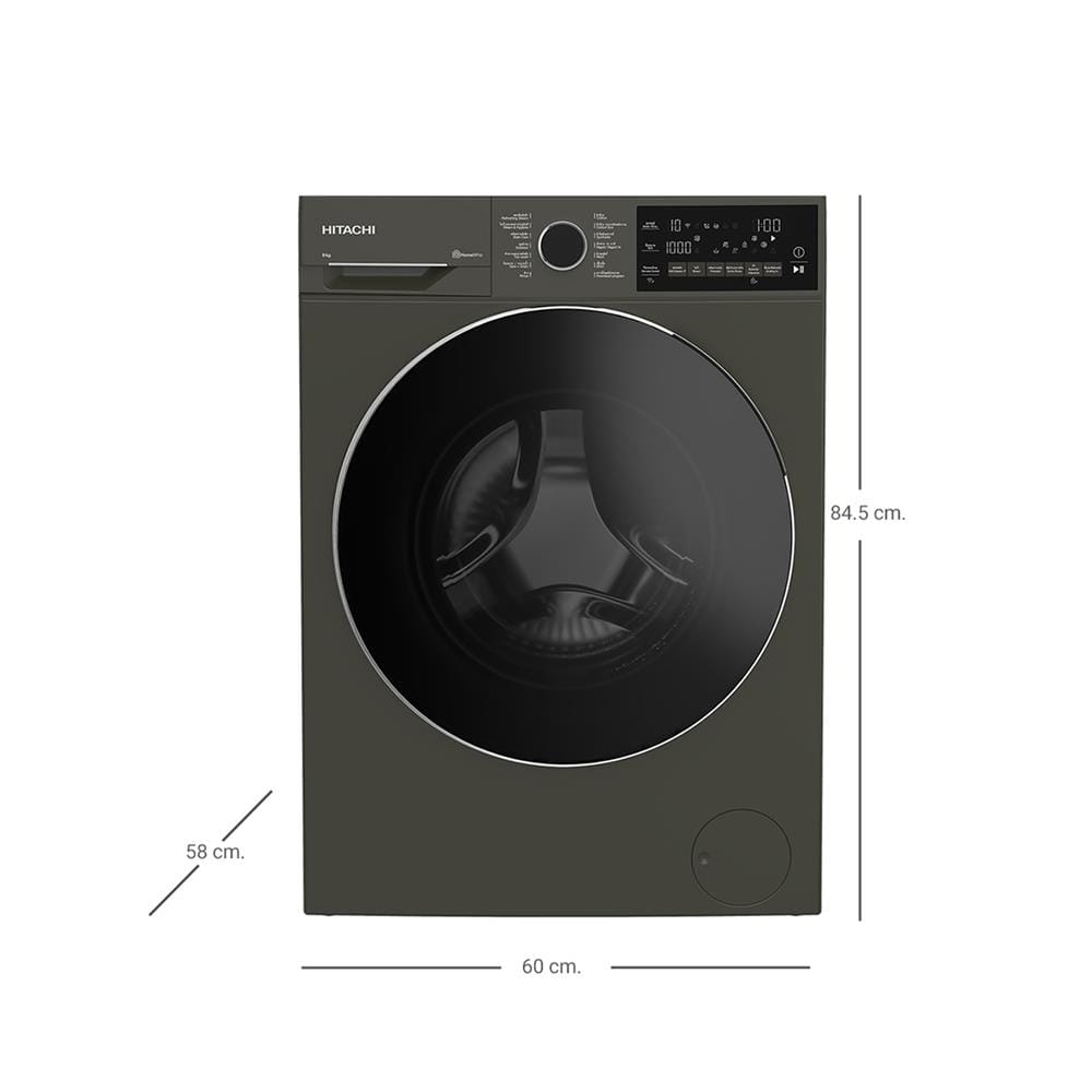 เครื่องซักผ้าฝาหน้า HITACHI BD90XFVEM 9 กก. 1400RPM อินเวอร์เตอร์ สีดำ