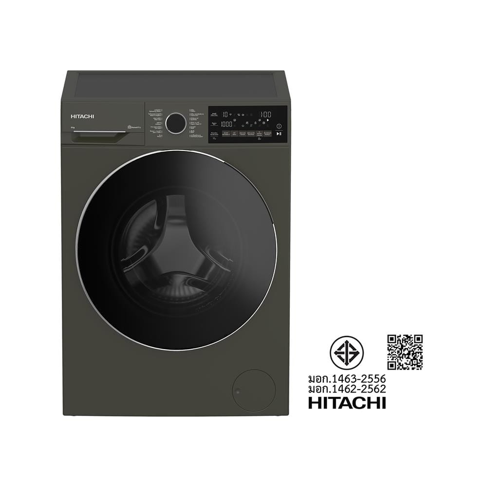 เครื่องซักผ้าฝาหน้า HITACHI BD90XFVEM 9 กก. 1400RPM อินเวอร์เตอร์ สีดำ