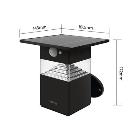 ไฟผนังภายนอก SOLAR LAMPTAN SHADE 8 วัตต์ WARM WHITE สีดำ_9