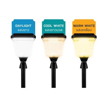 ไฟจัดสวน SOLAR LAMPTAN FOUNTAIN 2 วัตต์ DAYLIGHT/COOL WHITE/WARM WHITE สีดำ_2