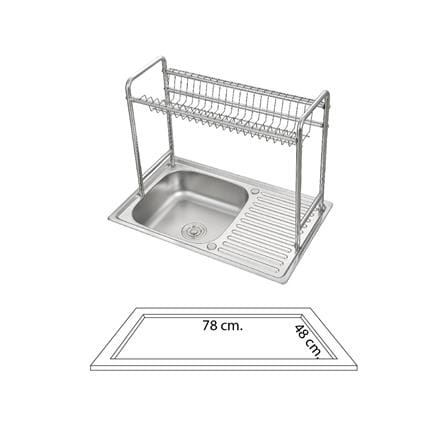 ซิงค์ฝัง 1 หลุม 1 ที่พัก DYNA HOME DH-8050-C1 สีเงิน_4