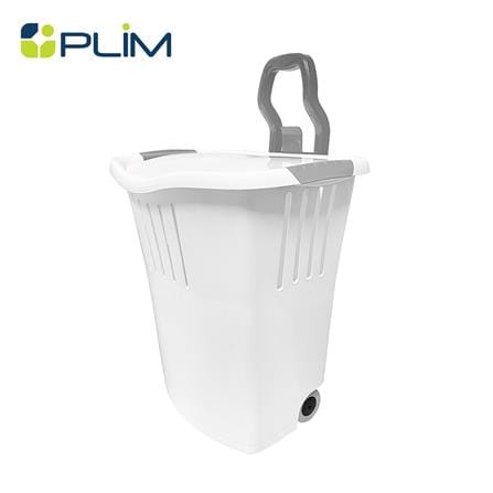 ตะกร้าผ้าล้อลากฝาปิด PLIM 14752 สีขาว/เทา_0