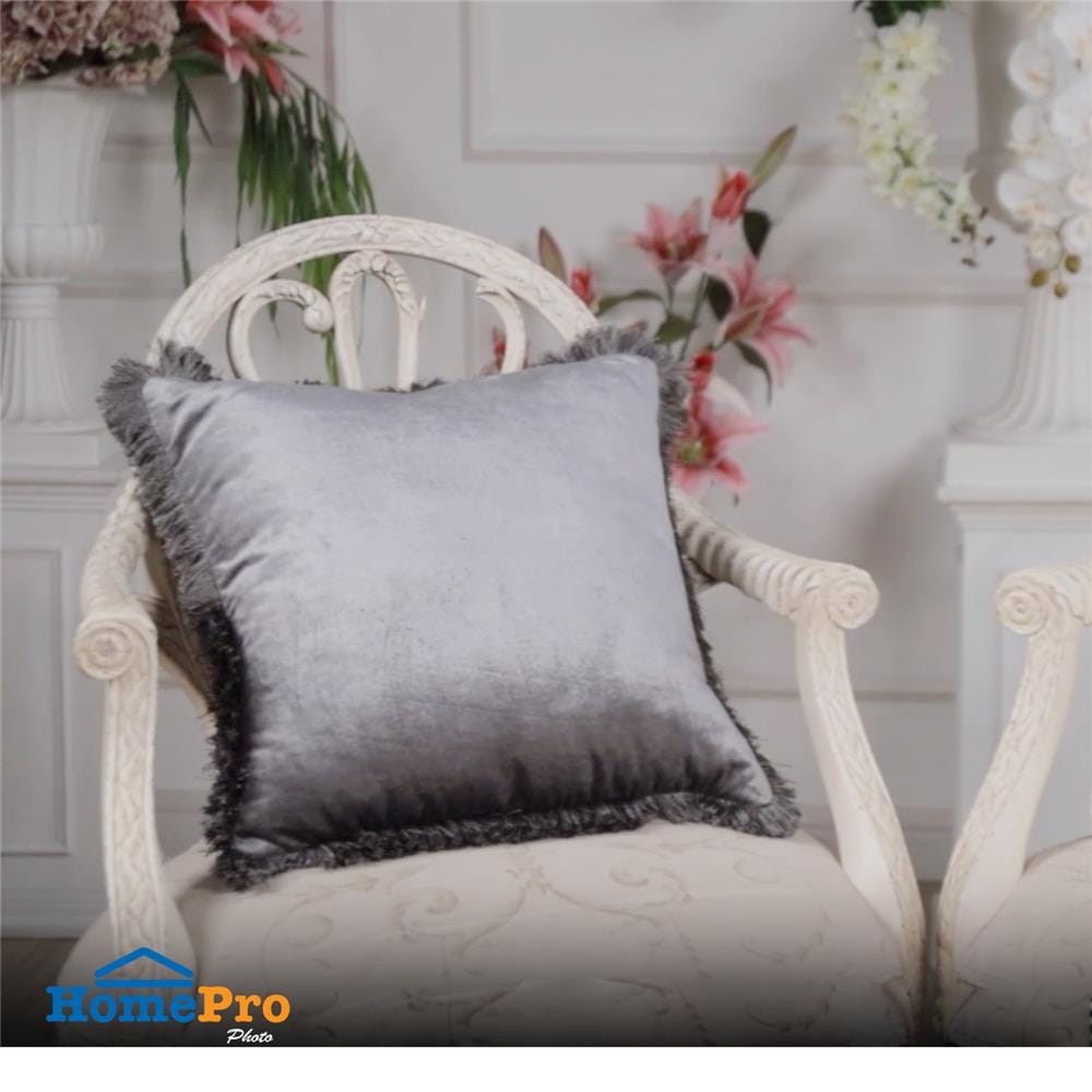 หมอนอิง HOME LIVING STYLE MINK 18X18 นิ้ว สีเทา