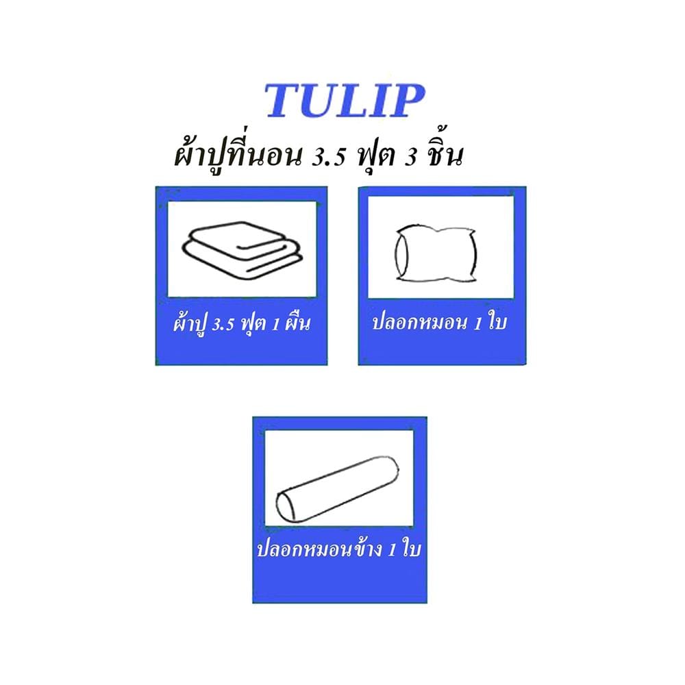 ชุดผ้าปูที่นอน 3.5 ฟุต 3 ชิ้น TULIP SUMIKKO 60014-DLC127