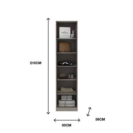 ตู้เสื้อผ้าบานโล่ง KONCEPT BLOX 50 ซม. สีครีม_2