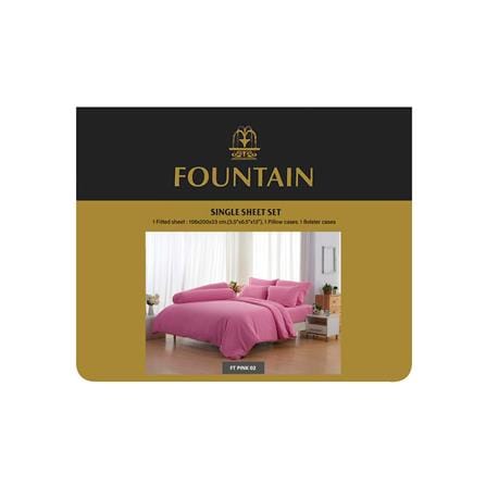 ชุดผ้าปูที่นอน 3.5 ฟุต 3 ชิ้น FOUNTAIN COLOR 70103PINK02_3