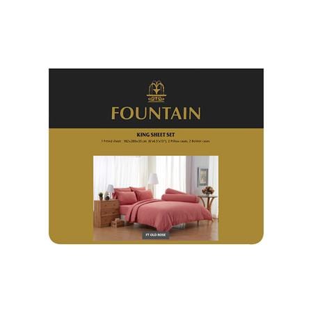 ชุดผ้าปูที่นอน 6 ฟุต 5 ชิ้น FOUNTAIN COLOR 70101OLDROSE_3